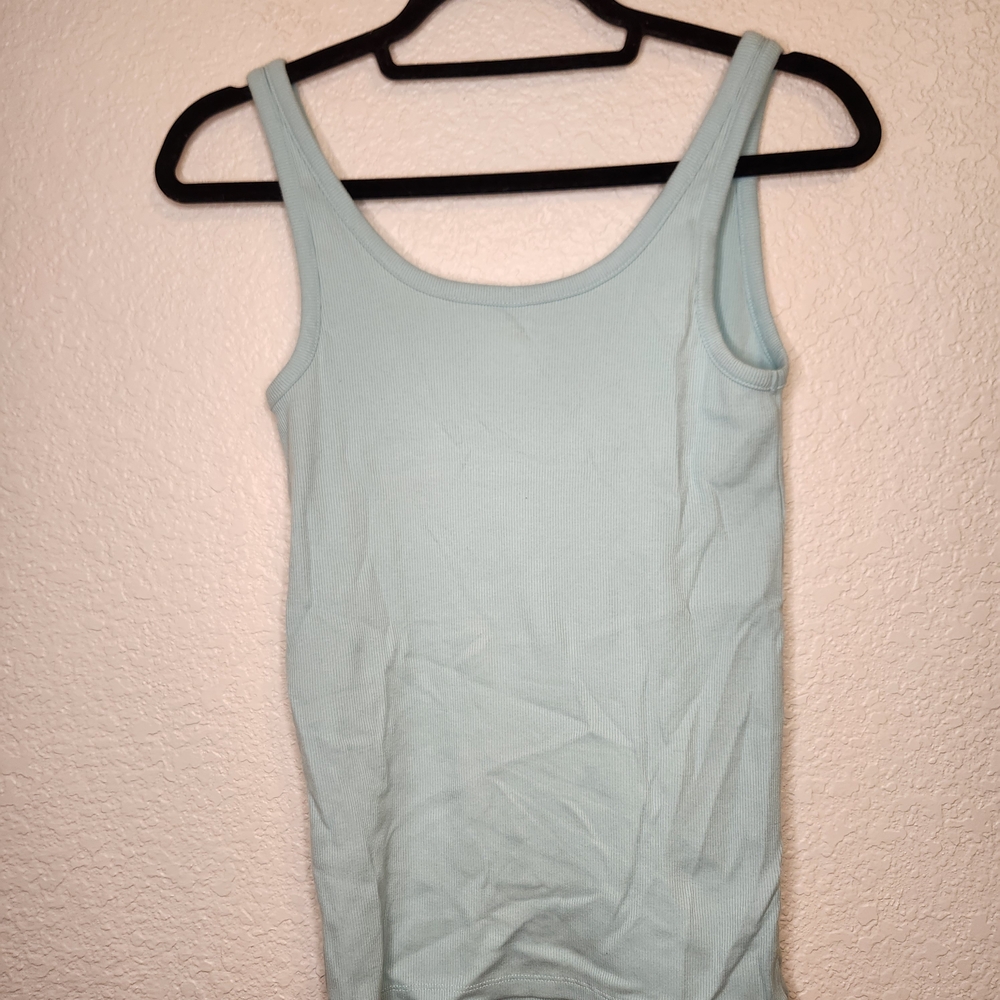 Old Navy First-Layer Slim-Fit Rib-Knit Tank Top for Women Light Blue m - Picture 9 of 11